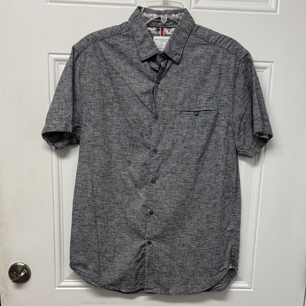 Denim & Flower Gray Casual Button Down Shirt